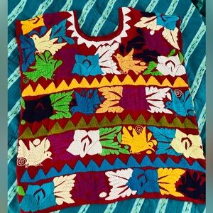Hand embroidered Mexican blouse